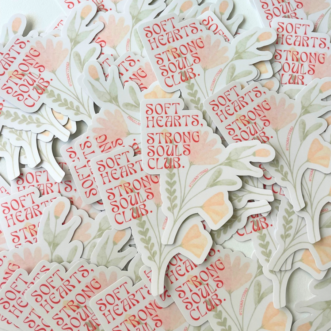 Soft Hearts Club Die-Cut Sticker