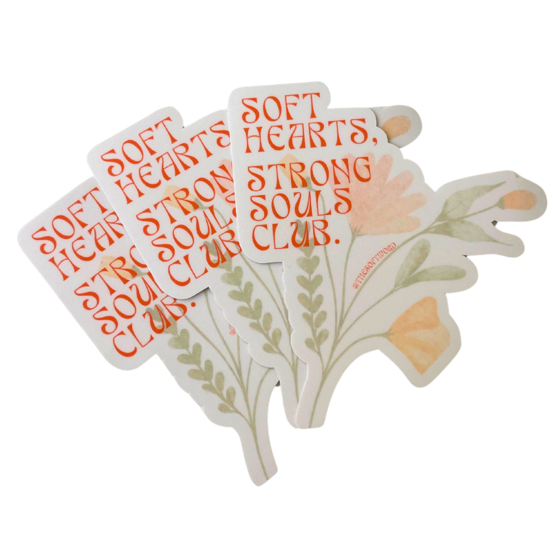 Soft Hearts Club Die-Cut Sticker