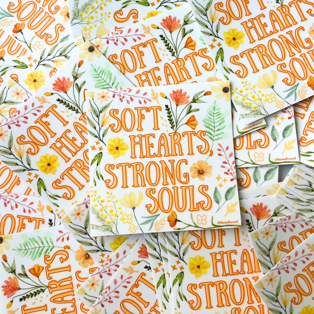 'Softness In Bloom' Die-Cut Sticker